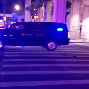 President Trump’s motorcade leaving the National Republican Congressional Committee dinner