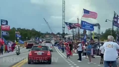 President Trump supporters gathering at Mar-a-Lago