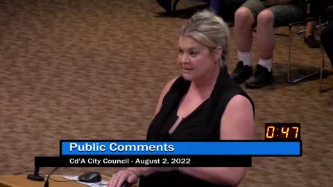 Jennifer - Public Comment 8/2/22 CDA City Council Meeting