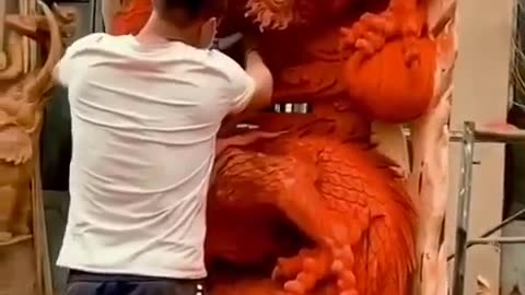 The art of carving The dragon gorgeous figure