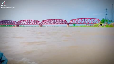 Beautiful view of River Sthlujh bridge Bhagalpur Pakistan