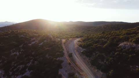 Car Driving Sunset, Cloud, Drone, Car, Sunset