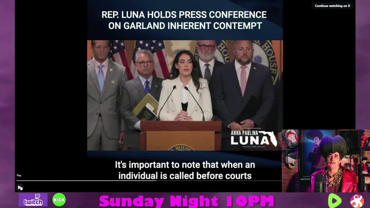 Rep Luna Pressing Forward with Merrick Garland Inherent Contempt Charge