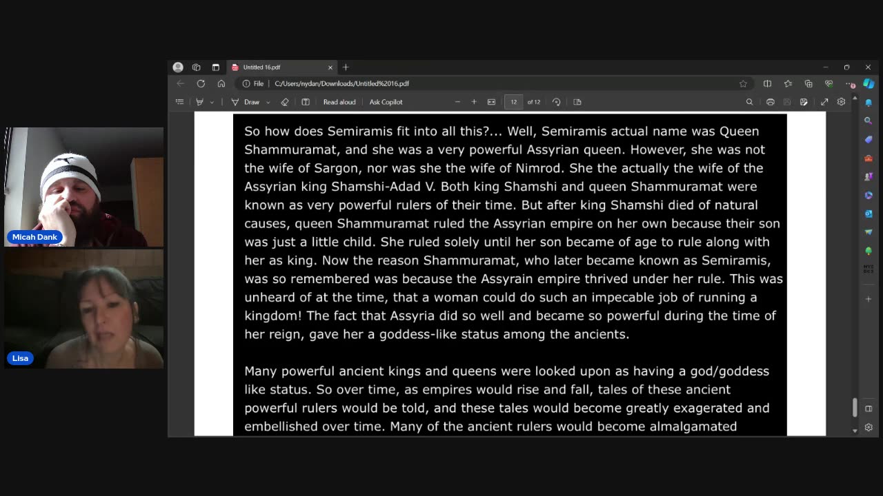 Micah and Lisa talk Planetary Symbols, the Truth about Exodus and Nimrod and Semiremis Part 2
