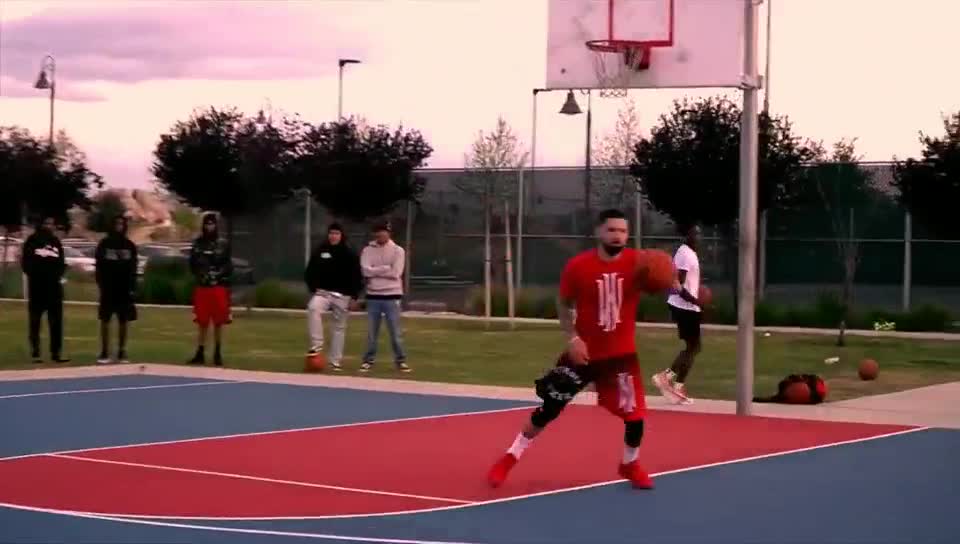 Nice to play street basketball with friends