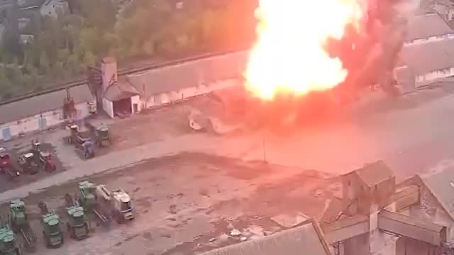 Rocket Hits Grain Warehouse