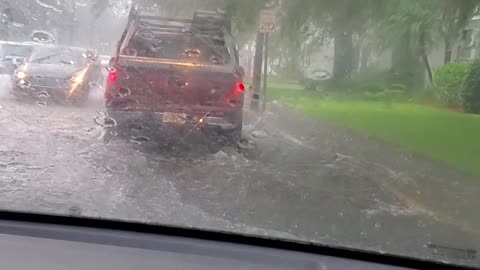 Driving through floodwaters!