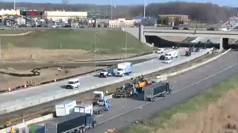 Watch as truck blasts into concrete barrier - you'll be surprised!