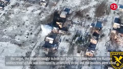 Realizing that they’ve become targeted, Russians fled and entered civilian houses - houses blown up