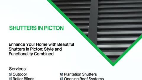 Enhance Your Home with Beautiful Shutters in Picton: Style and Functionality Combined