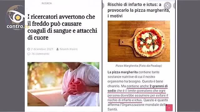 MAZZUCCO, LA PIZZA CAUSA MIOCARDITE - CONTROTV 10.12.2021