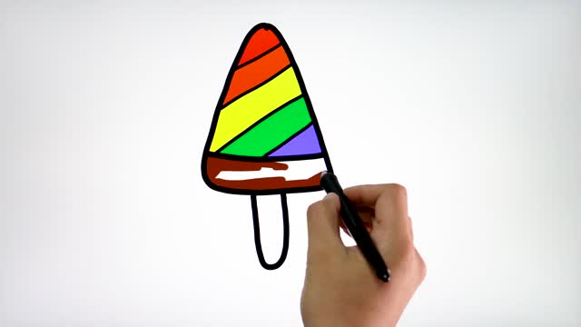 Drawing and Coloring for Kids - How to Draw Ice Cream 03