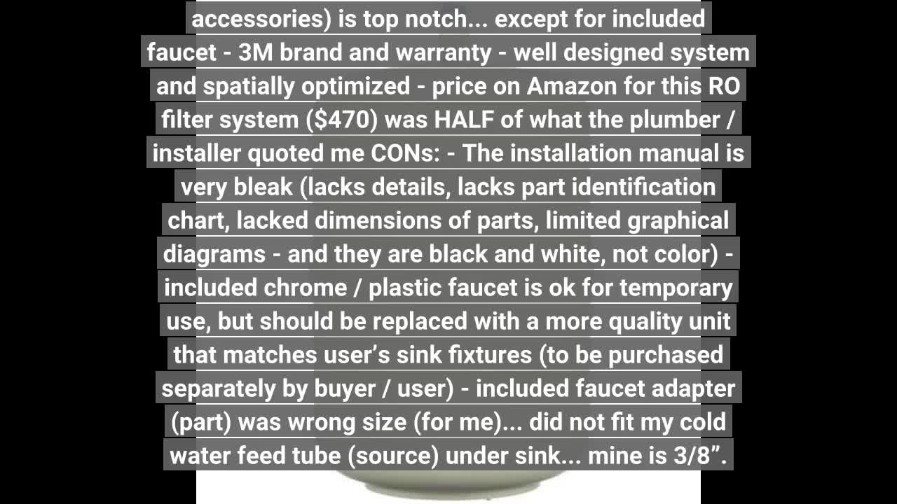 3M Sink Reverse Osmosis Filtration System 3MRO401 -Overview