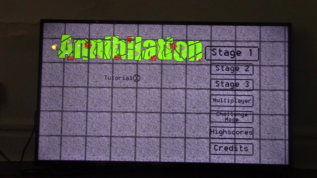 I'm playing annilhilation indie game on atari vcs 800