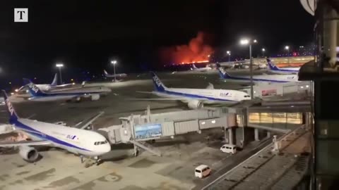 Fire at Tokyo Airport... News