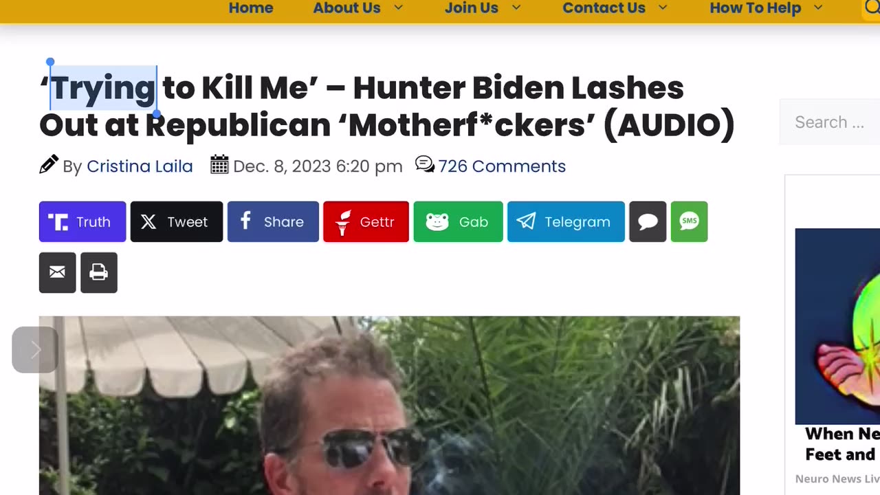 ‘Trying to Kill Me’ – Hunter Biden Lashes Out at Republican ‘Motherf*ckers’