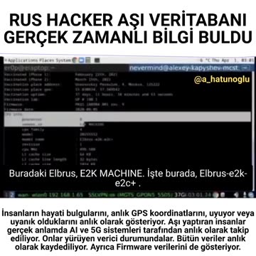 Rus hacker aşı veri tabanı gerçek zamanlı bilgi bulduğunu söylüyor...! ( Ne kadar doğru bilemiyorum)