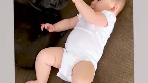 Babies and dogs are best friends ❤