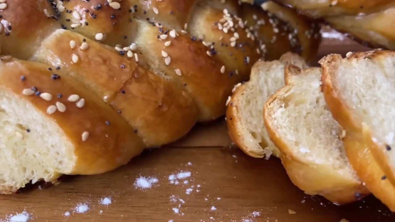 Breads | Cookery | Artistic Homemade Eight Strand Plaited Bread