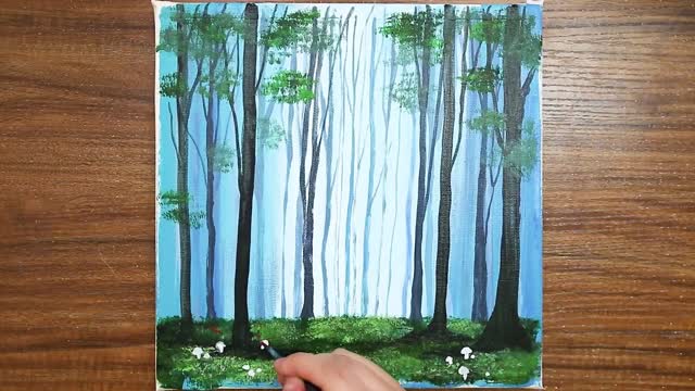 Heavy color oil stick watercolor tutorial acrylic landscape painting