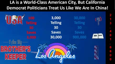 LA is a World-Class American City, But Democrat Politicians Treat Us Like We Are In China!