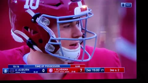 Bama vs Auburn BAMA SECOND TD