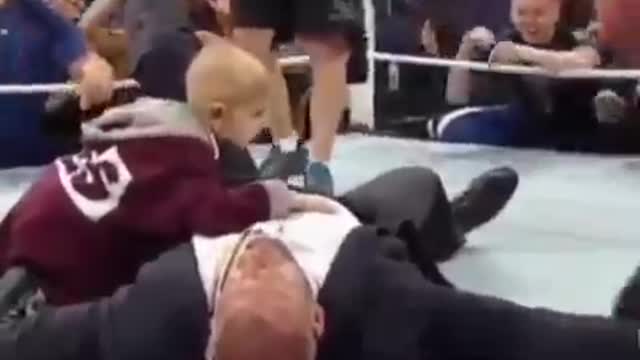 WWE triple h with cancer boy|wwi|WWE triple H|WWE|wrestling