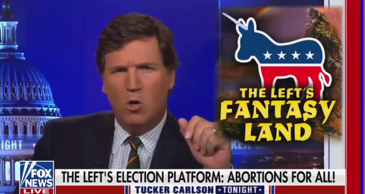 Tucker calls out Dem party a "child sacrifice cult"