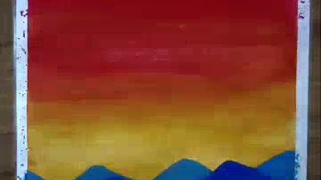 #shorts Mountain scenery drawing- Mountain landscape painting.mp4