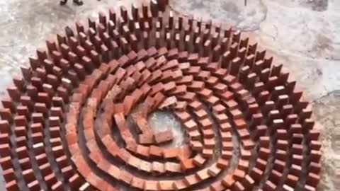 These videos of rows of dominoes falling are always mesmerizing.