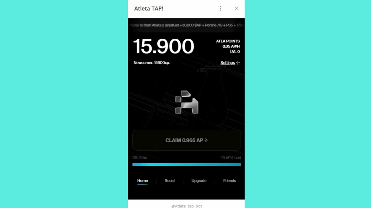 new mining mini app bot telegram atleta tap