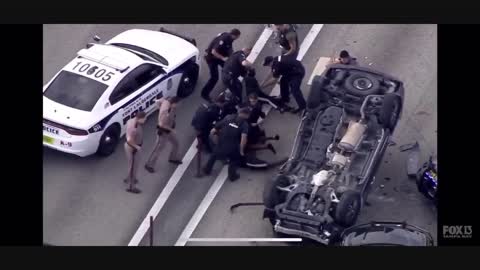 Wild Florida Police Chase ends in Car Crash