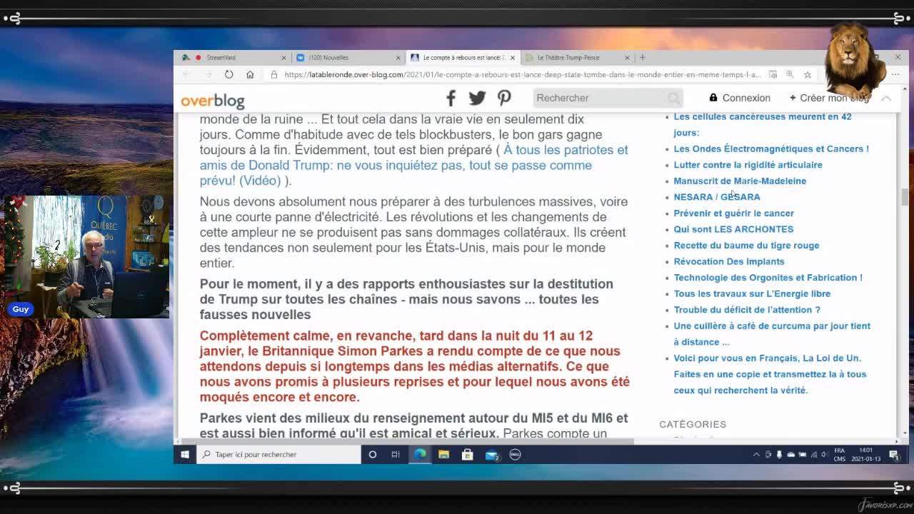 Actualités 13 Janvier avec QUÉBEC media