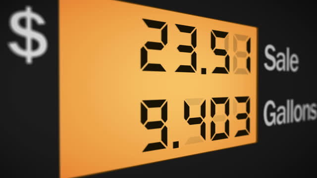 Fuel Digital Meter at a Fuel Station