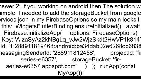 Flutter Firebase Storage not woriking no default bucket
