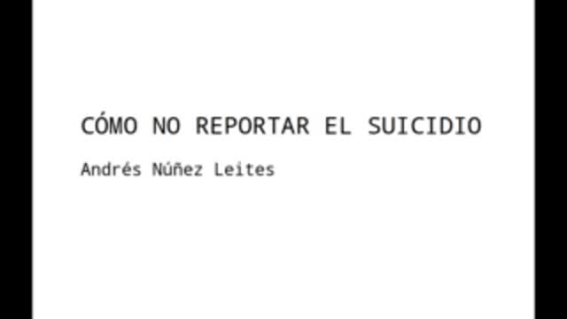 AUDIO: How not to report suicide (Spanish)