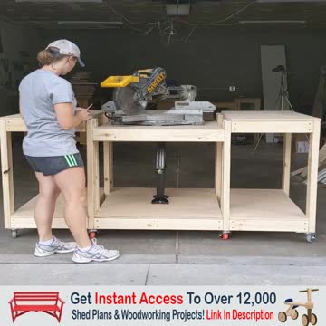 DIY Workbench With Hideaway Miter Saw - Woodworking Hunter