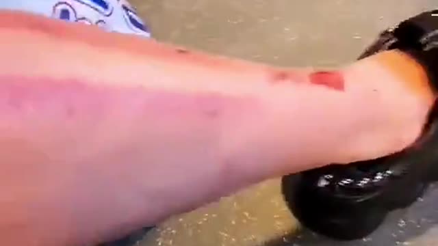 Jump into the river from a tall container