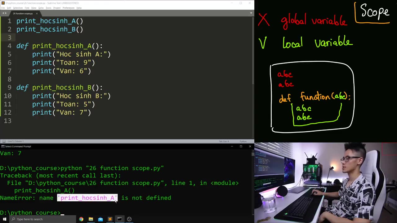 26. Main function-Khóa học Lập trình Python- DLTT- Hàm -Function -P4