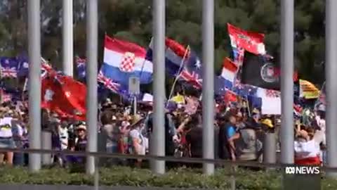 thousands in Canberra protest covid-19 vaccine mandates l ABC News