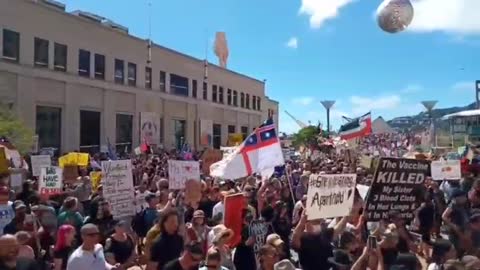 MEANWHILE IN NEW ZEALAND: Protest against COVID-19 measures