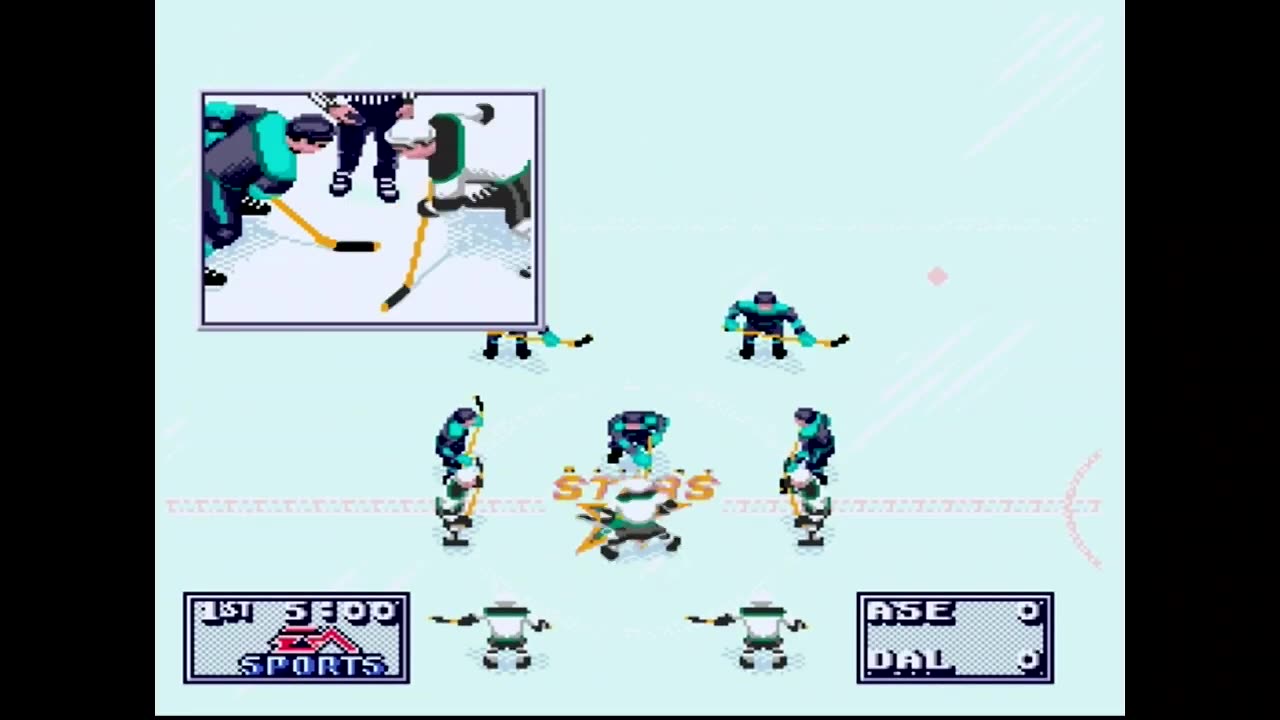 NHL95 (Sega Genesis) All Stars E. vs Dallas Part1