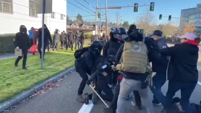 Protesters in Portland