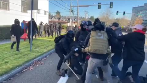 Protesters in Portland