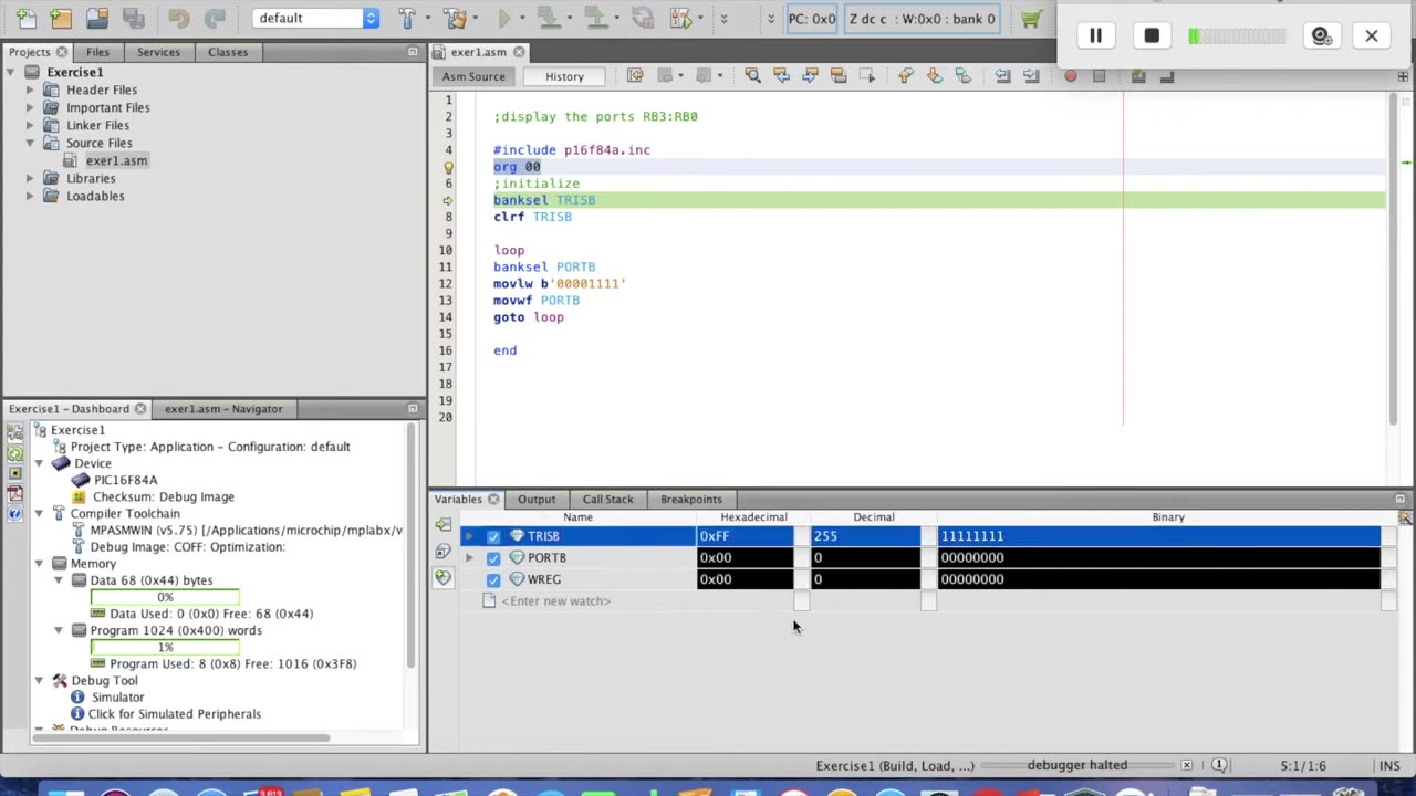 Tutorial (3): PIC input/Output Ports with Addition