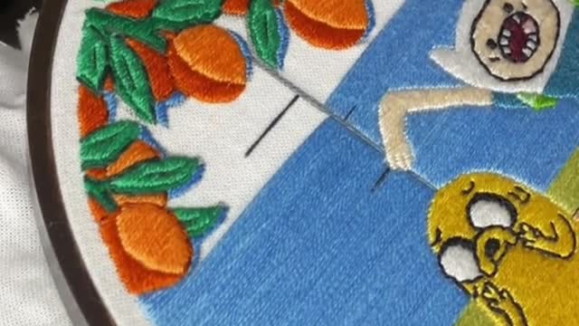 The peak of hand embroidery