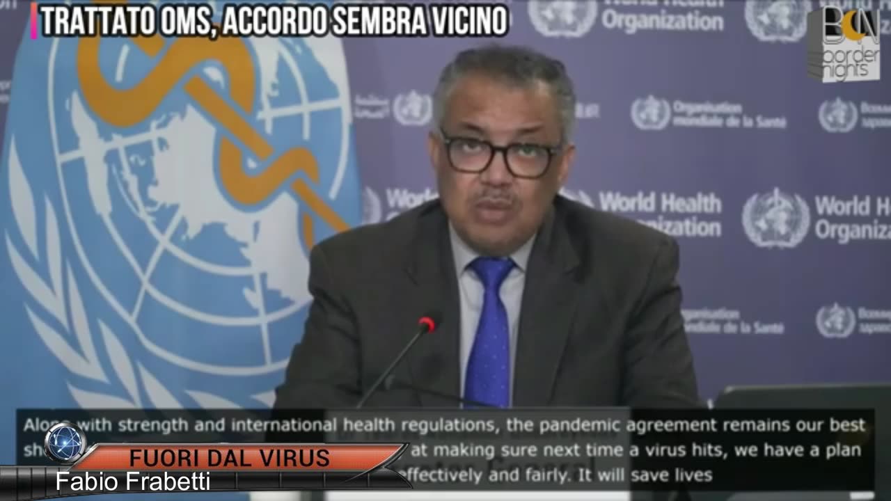 TRATTATO OMS, ACCORDO SEMBRA VICINO Fuori dal Virus n.1094.SP