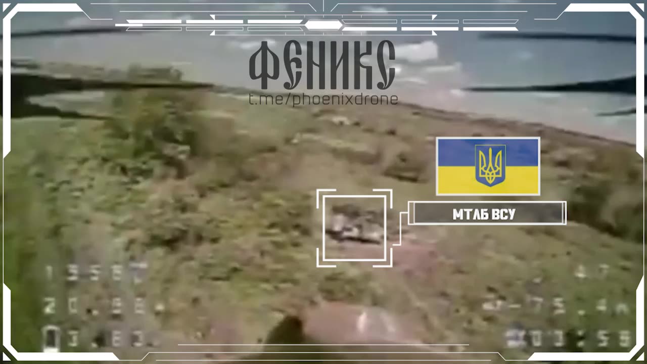 FPV Drone Attacks a Ukrainian MTLB Used for a Local Ammo Depot