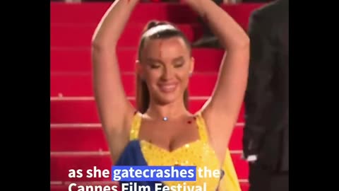 Protester pours fake blood on herself at Cannes Film Festival | AFP #shorts