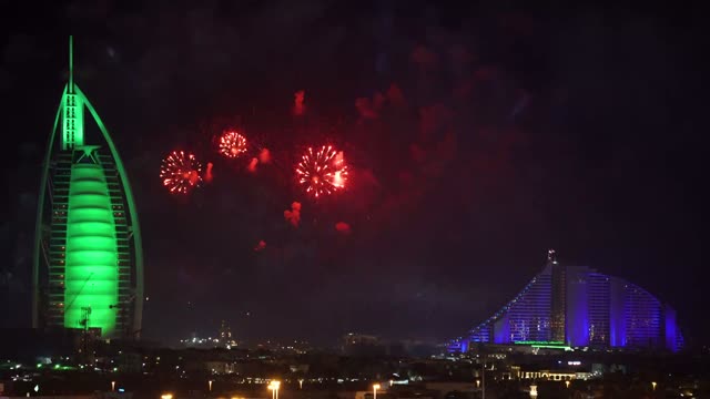 Fireworks over the city skyline!